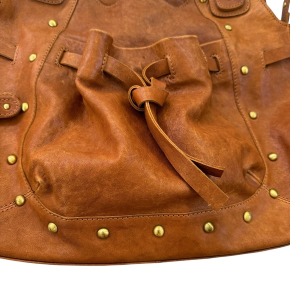 Dolce & Gabbana Large Leather Shoulder Bag with Logo Charms Distressed Brown - Picture 4 of 16